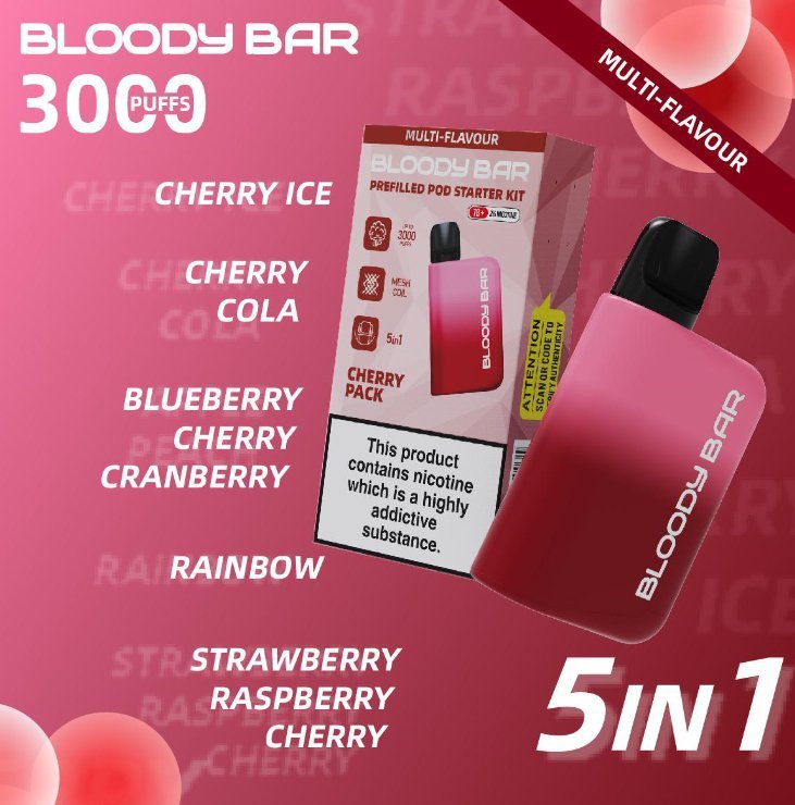 5 in 1 Bloody Mary 3000 Puffs Prefilled Pod Kit - The Vape Giant