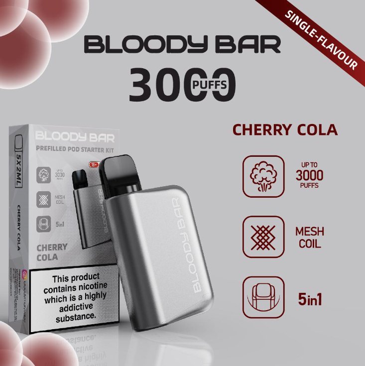 5 in 1 Bloody Mary 3000 Puffs Prefilled Pod Kit - The Vape Giant