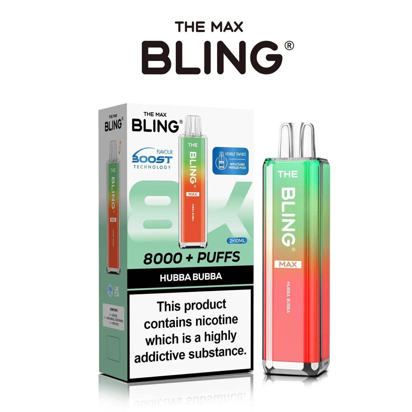Bling Max 8000 Puffs Prefilled vape Kit - Box Of 5