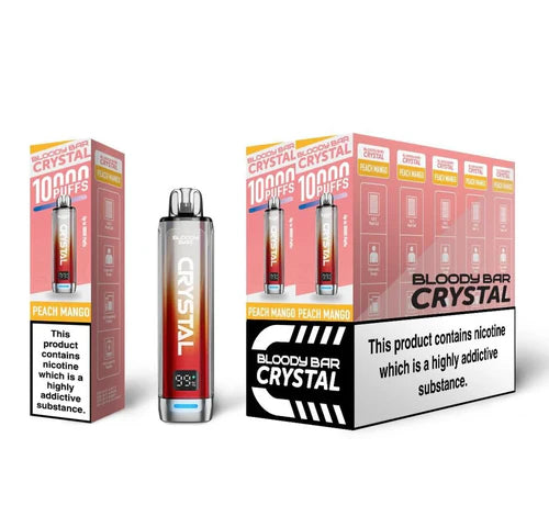 Peach Mango flavoured Bloody Bar 10K Prefilled Vape Kit in Light Orange Colour