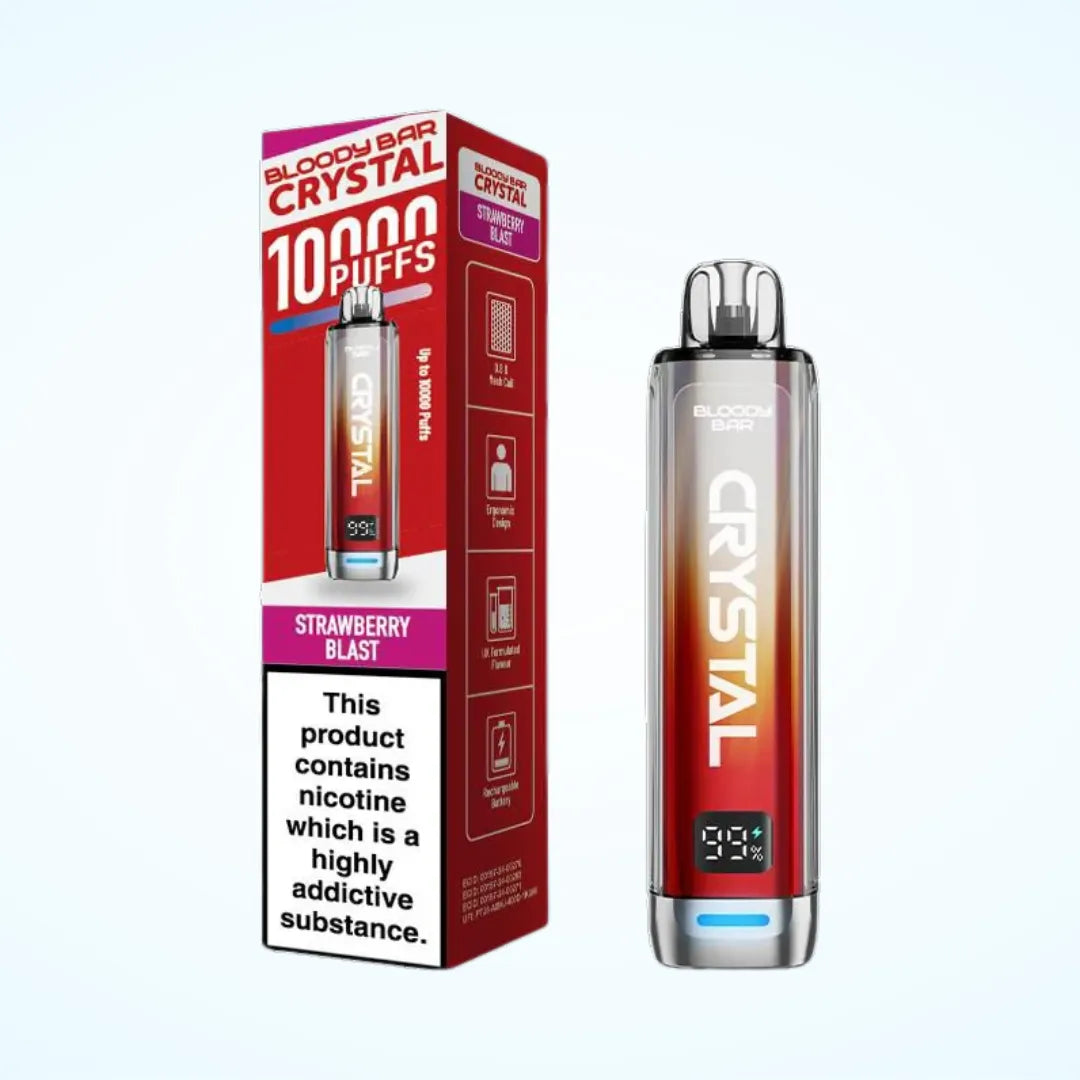 Strawberry Blast Flavoured Bloody Bar Crystal 10k in Red Colour