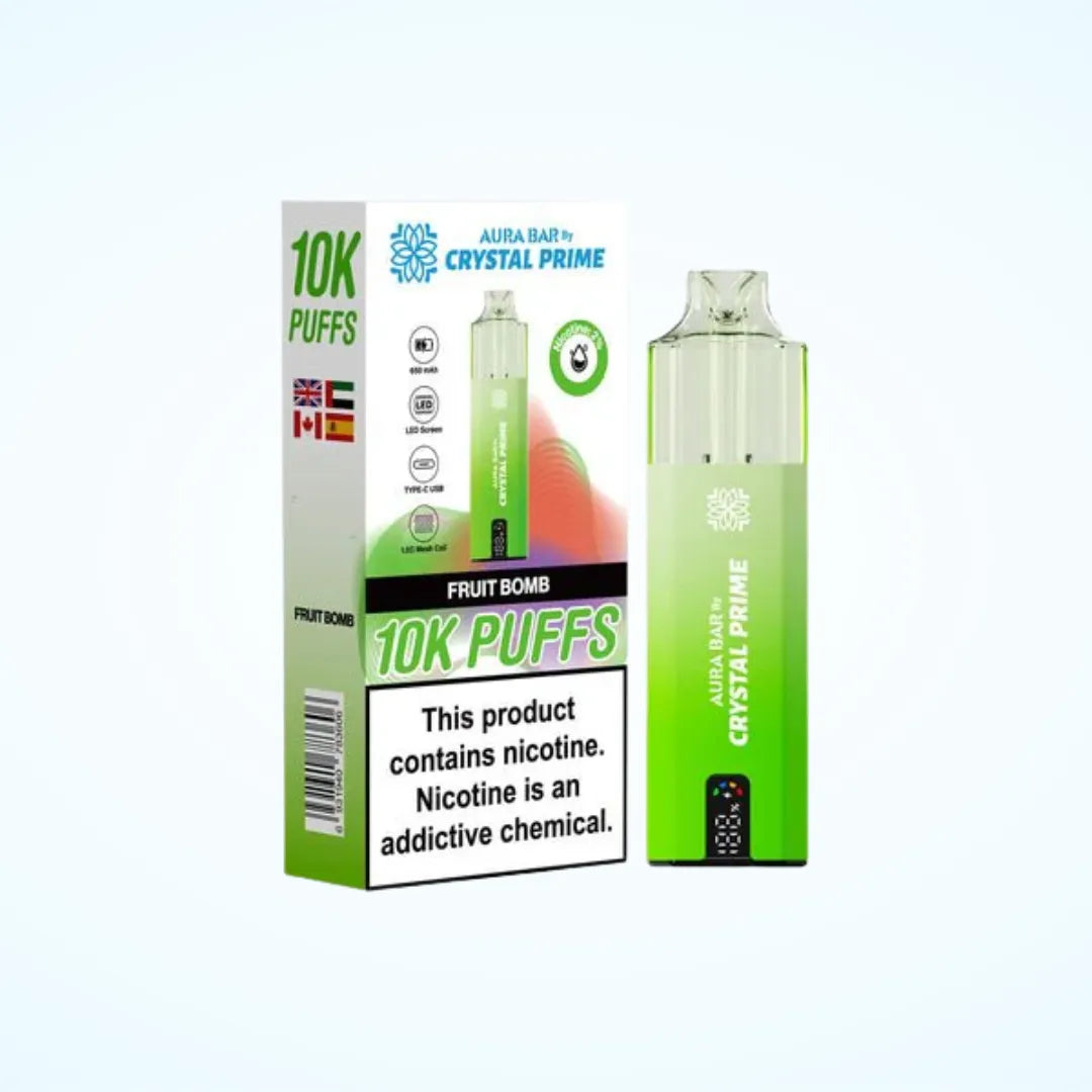 Fruit Bomb flavour Crystal Prime 10000 Puffs Vape Kit