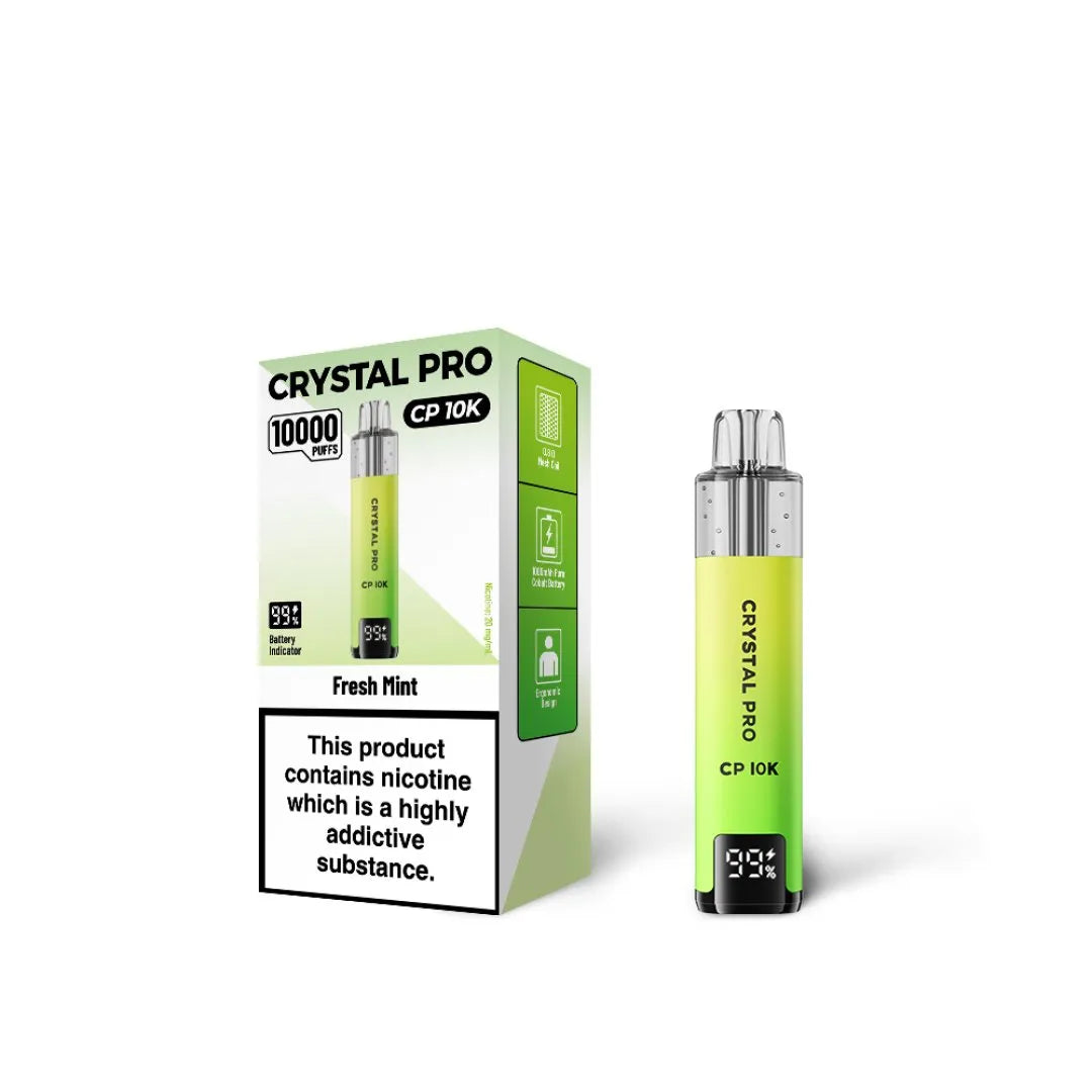 Fresh Mint flavoured Crystal Pro CP 10K in Green