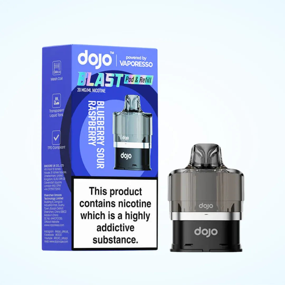 Blueberry Sour Raspberry flavoured Dojo Blast Replacement Pod in Light Purple Colour