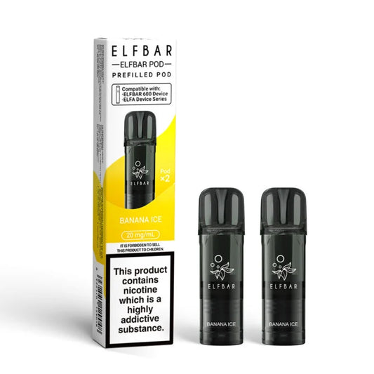 Banana Ice flavoured ELFBAR 600 Prefilled Pod