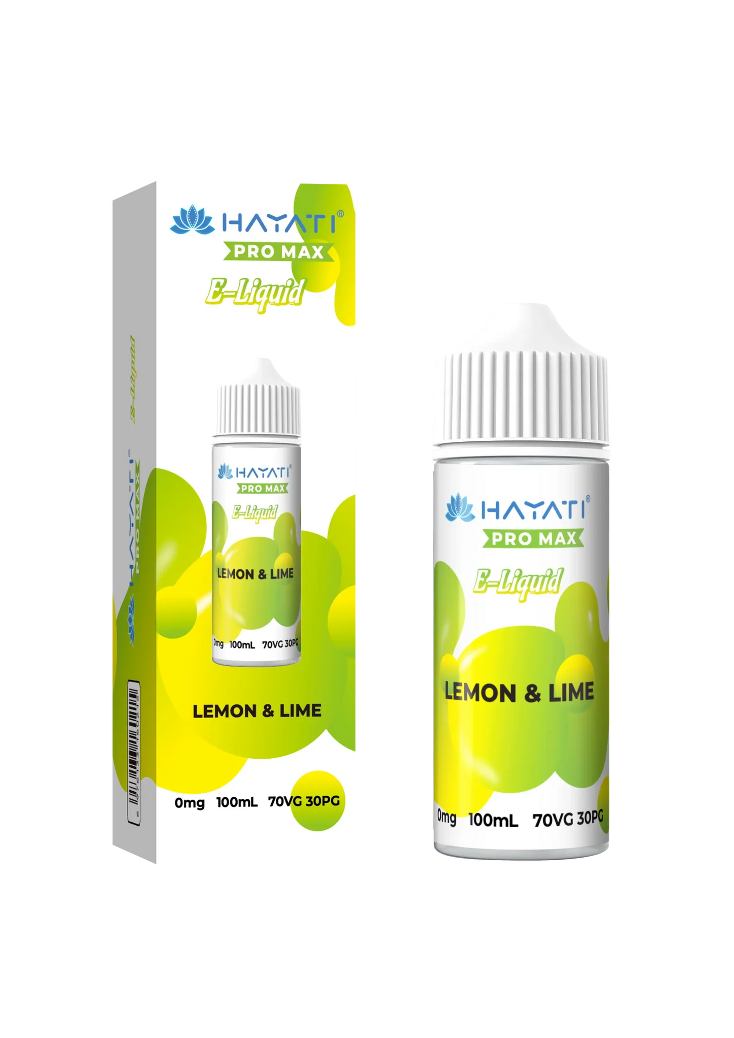 Lemon Lime flavoured Hayati Pro Max E-liquid 100ml Shortfill