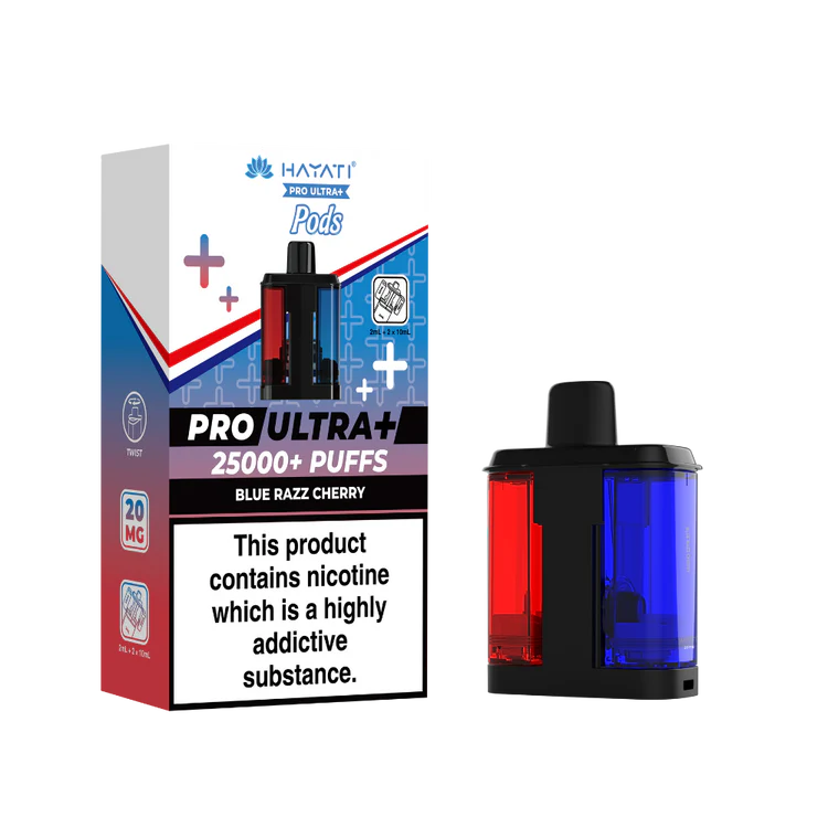 Hayati Pro Ultra Plus 25K Blue Razz Cherry Flavored Prefilled Pod