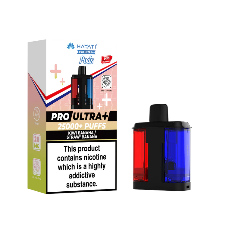 Hayati Pro Ultra Plus 25K Kiwi Banana/Straw Banana Flavored Prefilled Pod