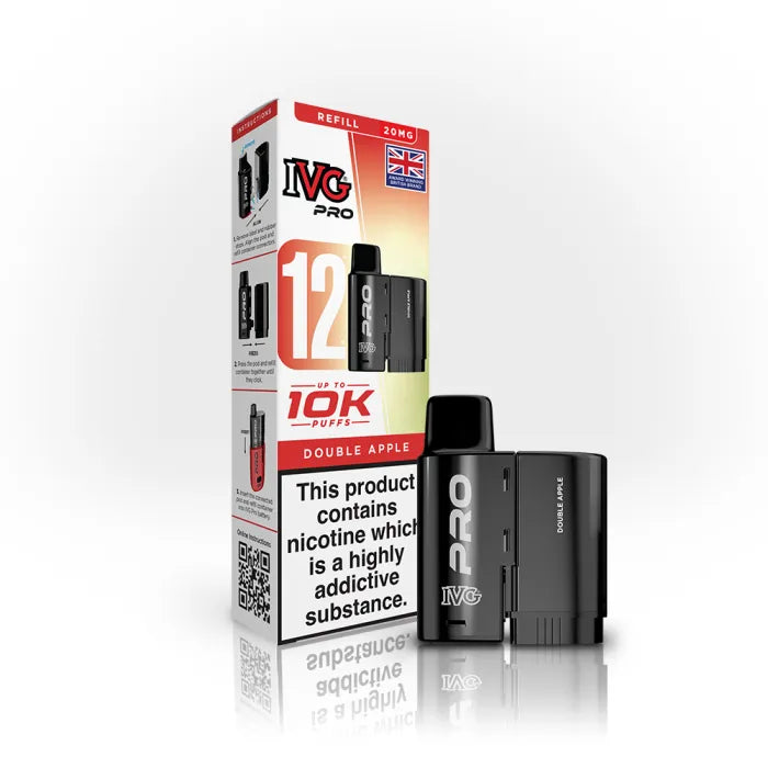 Double Apple flavoured IVG PRO Refill Pods in Red and Yellow Colour