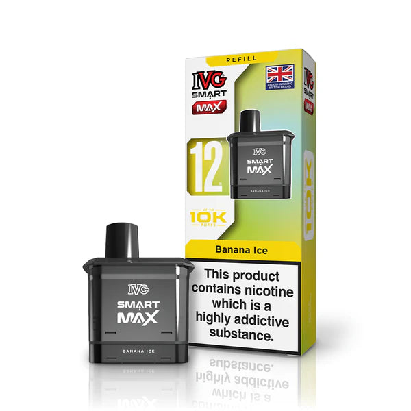 Banana Ice flavoured IVG Smart Max Replacement Pod in Yellow Blue Colour