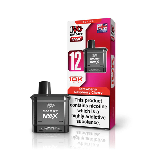 Blueberry Raspberry Cherry flavoured IVG Smart Max Replacement Pod in Reddish Pink Colour