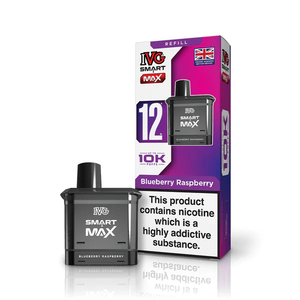 Blueberry Raspberry flavoured IVG Smart Max Replacement Pod in Pinkish Purple Colour