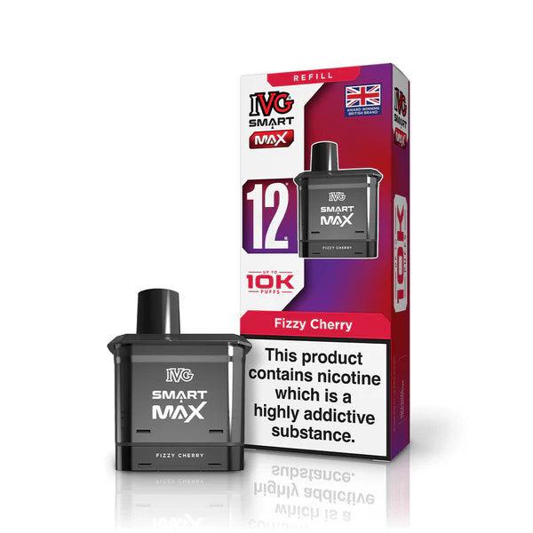 Fizzy Cherry flavoured IVG Smart Max Replacement Pod in Marron Purple Colour