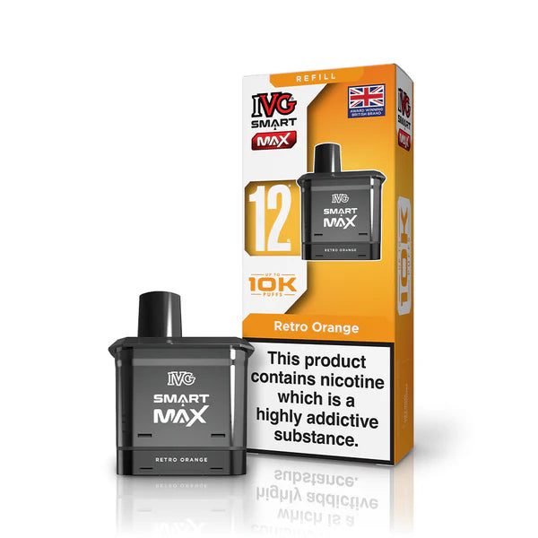 Retro Orange flavoured IVG Smart Max Replacement Pod in Orange Yellow Colour