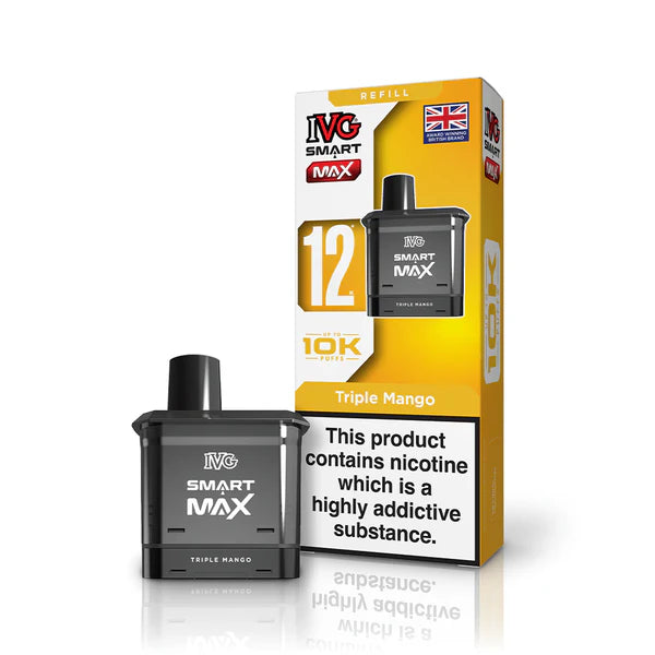 Triple Mango flavoured IVG Smart Max Replacement Pod in Yellow Colour