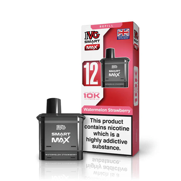 Watermelon Strawberry flavoured IVG Smart Max Replacement Pod in Reddish Pink Colour