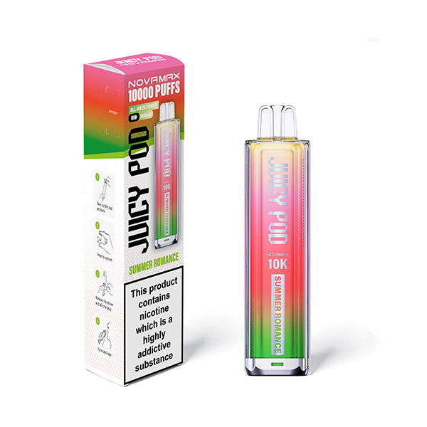 Summer Romance flavoured Juicy Pod Novamax 10K Prefilled Pod Kit in Pinkish Green Colour