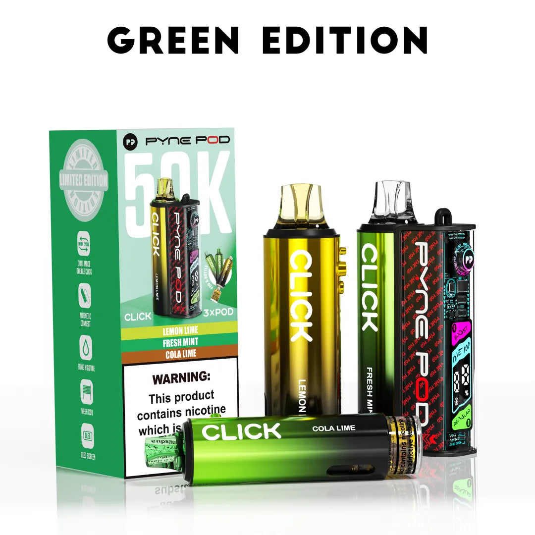 Green Edition flavoured Pyne Pod Click 50K Vape Kit