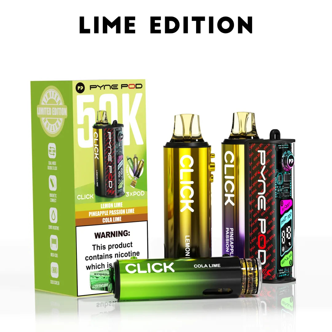 Lime Edition flavoured Pyne Pod Click 50K Vape Kit