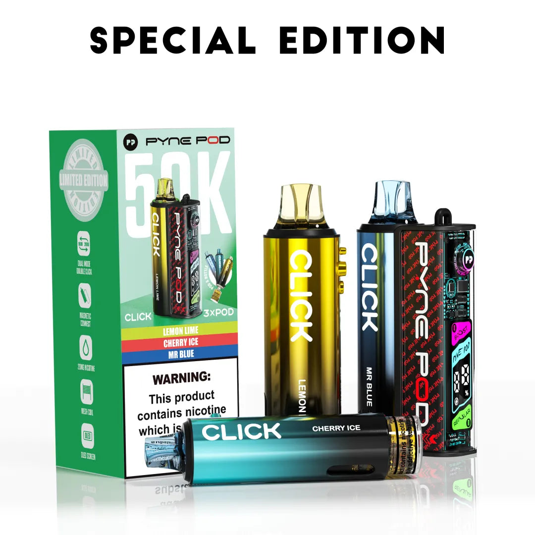 Special Edition flavoured Pyne Pod Click 50K Vape Kit