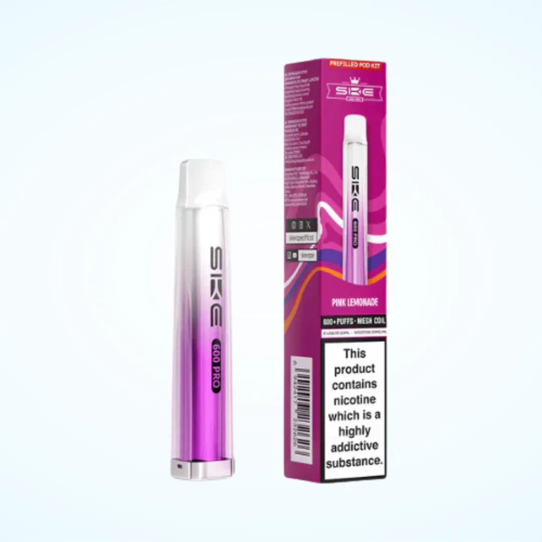 Pink Lemonade Flavoured SKE Crystal Pro 600 Prefilled Pod Kit in Dark Purple Colour