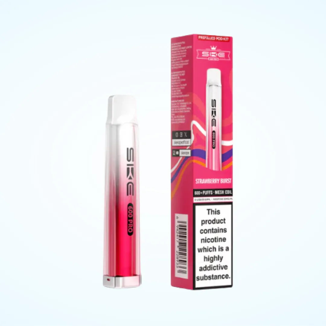Strawberry Burst SKE Crystal Pro 600 Prefilled Pod Kit in Dark Pink Colour