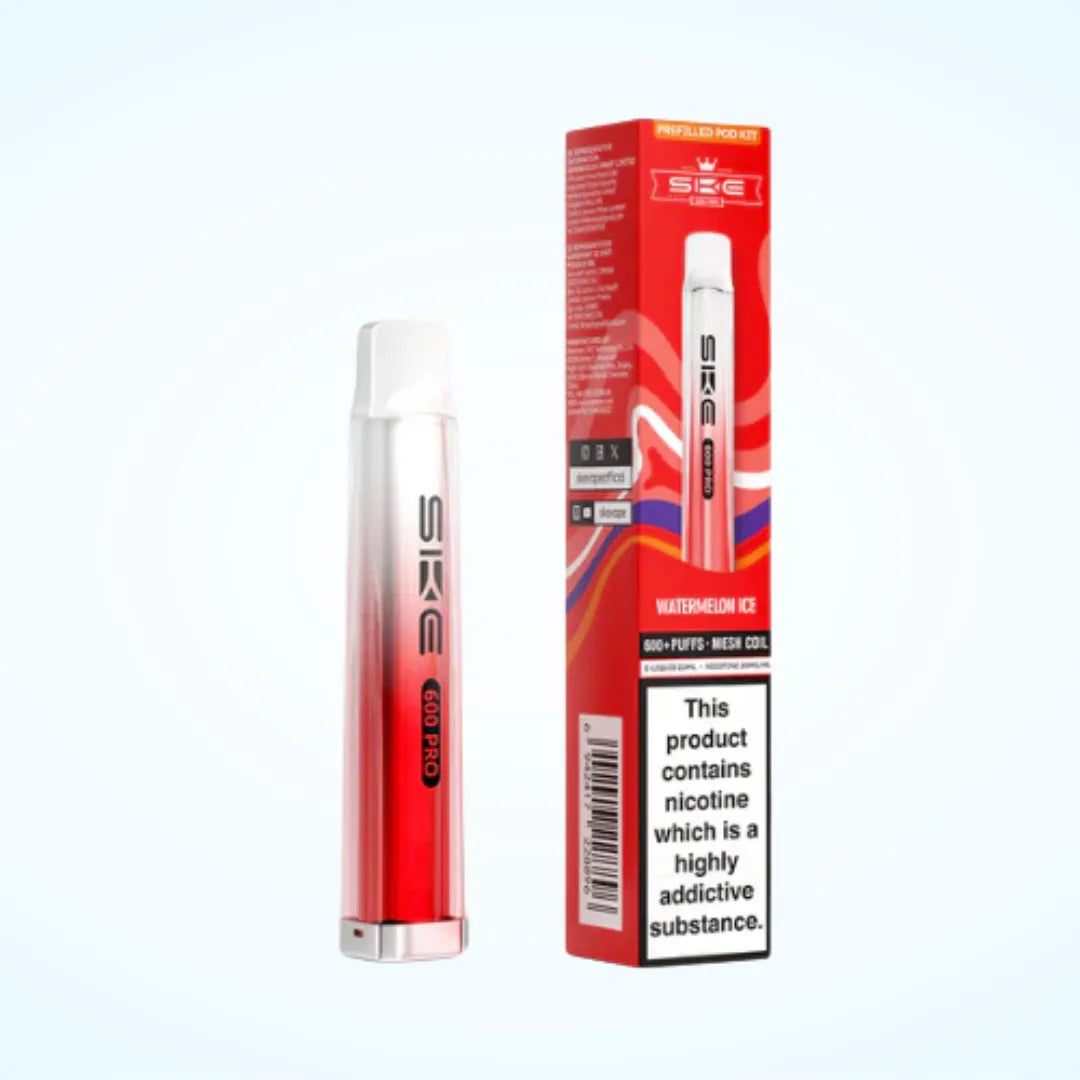 Watermelon Ice Flavoured SKE Crystal Pro 600 Prefilled Pod Kit in Red Colour