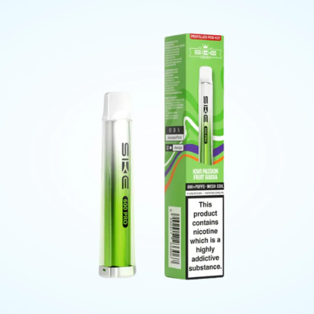 Kiwi Passion Fruit Guava Flavoured SKE Crystal Pro 600 Prefilled Pod Kit in Green Colour