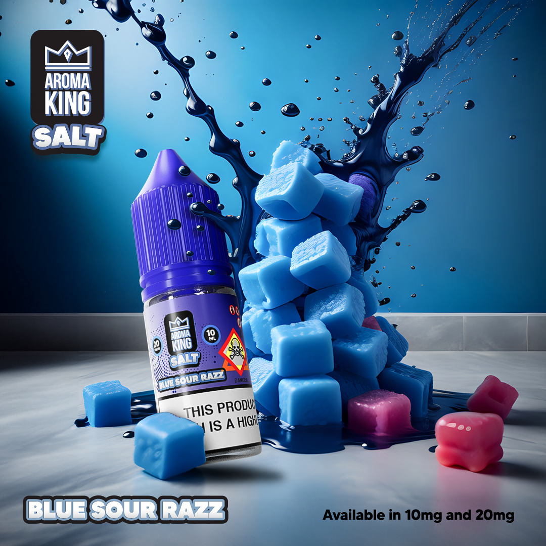 Aroma King 10ml nic salts e-liquid blue sour razz flavour