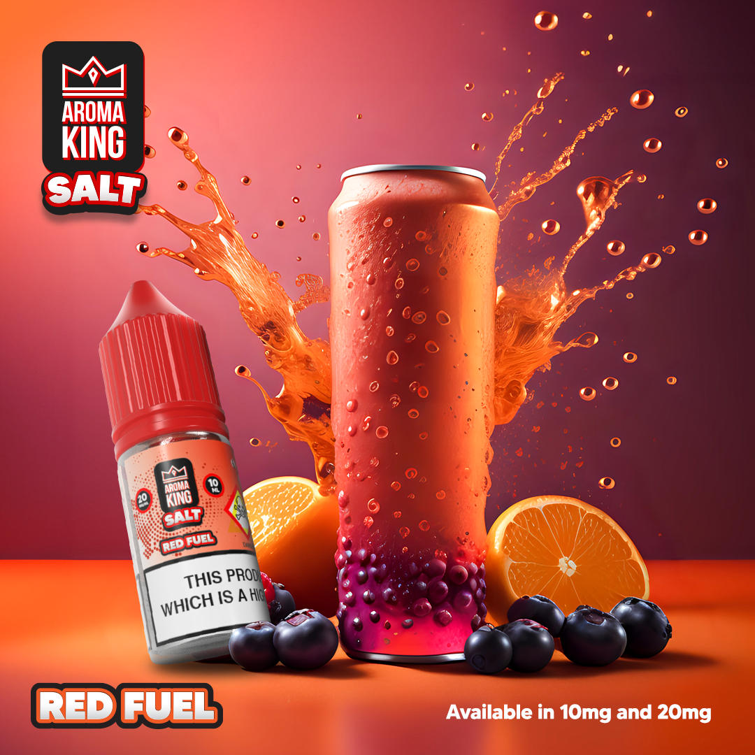 Aroma King 10ml nic salts e-liquid in red fuel flavour