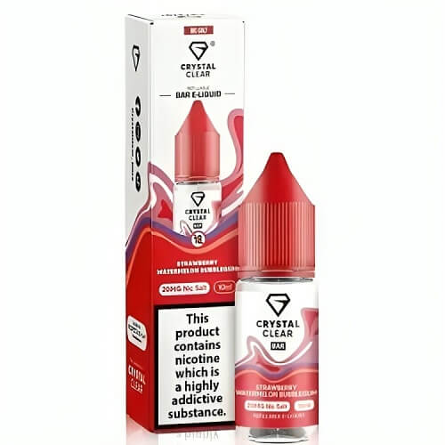 Crystal Clear 10ml Nic Salt - Pack of 10 - Eliquid Base-Strawberry Watermelon Bubblegum