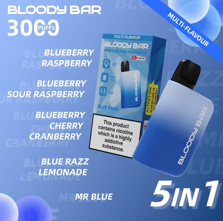 5 in 1 Bloody Mary 3000 Puffs Prefilled Pod Kit - The Vape Giant