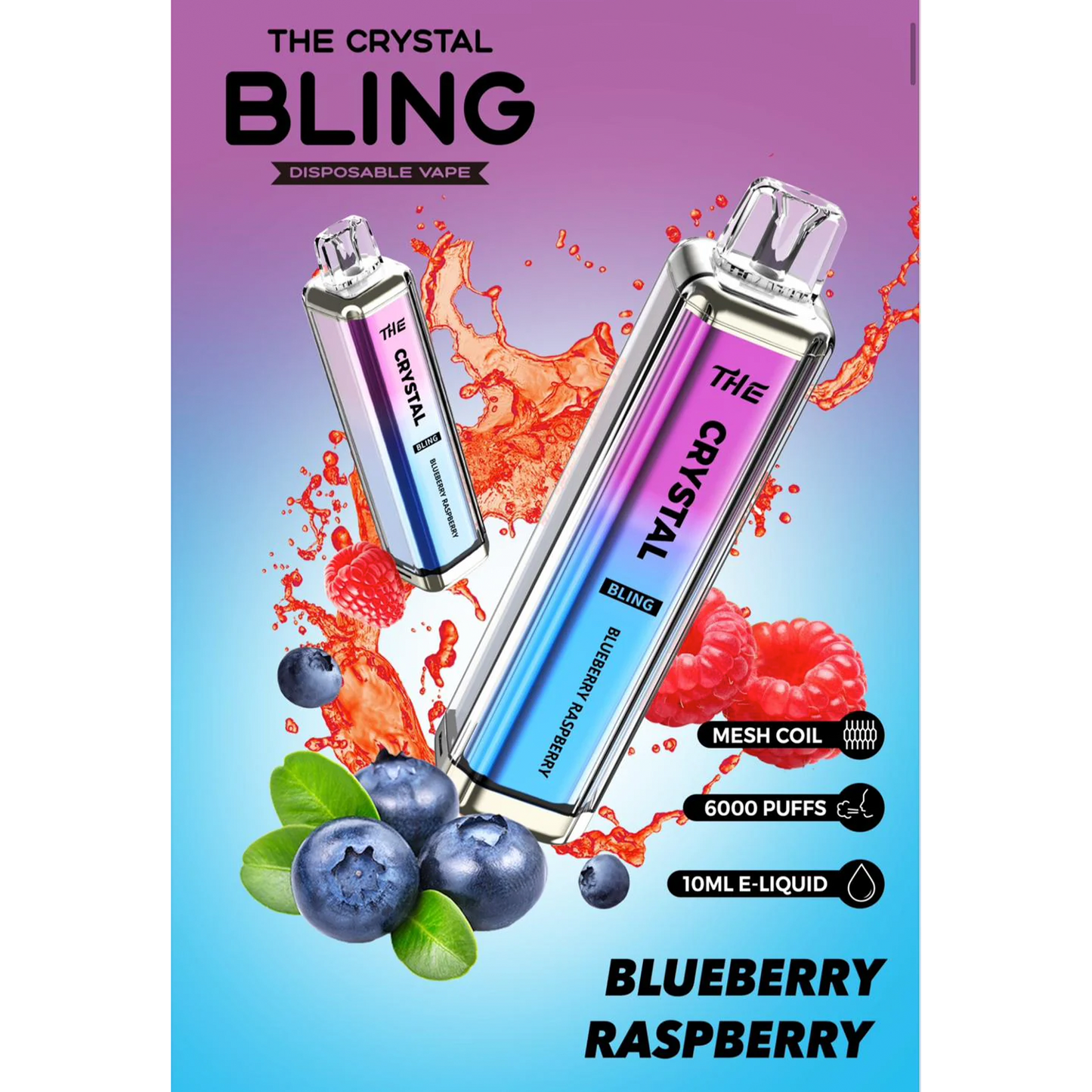 Crystal Bling 6000 Disposable Vape Pod Device Pack of 5