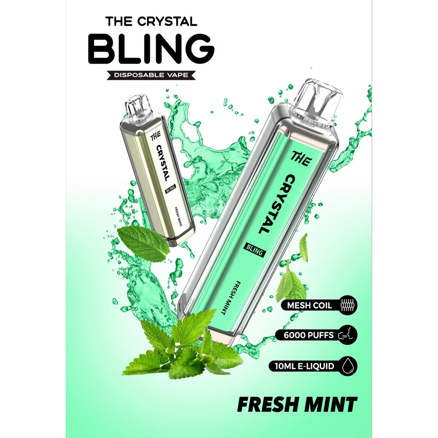 Crystal Bling 6000 Disposable Vape Pod Device Pack of 5