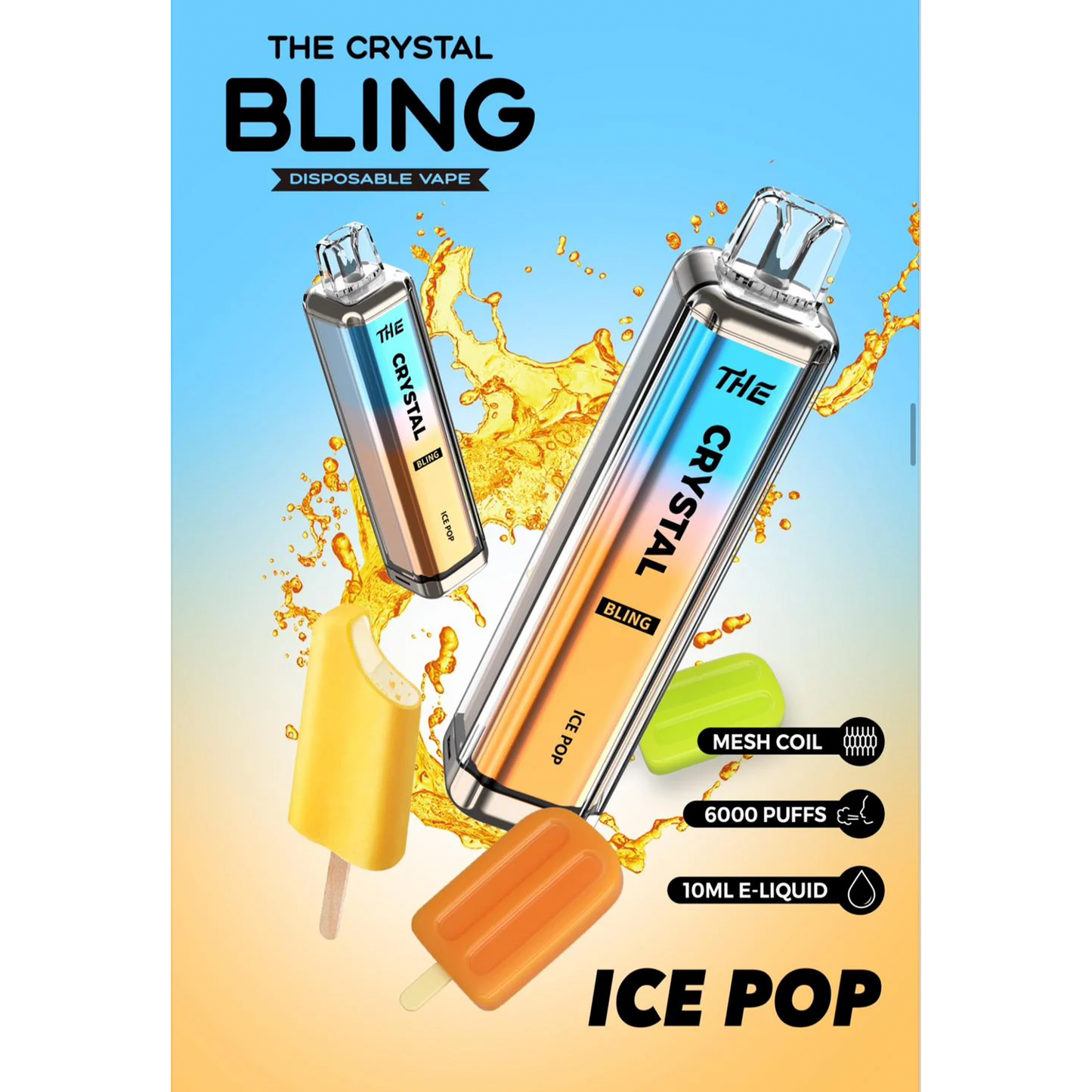 Crystal Bling 6000 Disposable Vape Pod Device Pack of 5