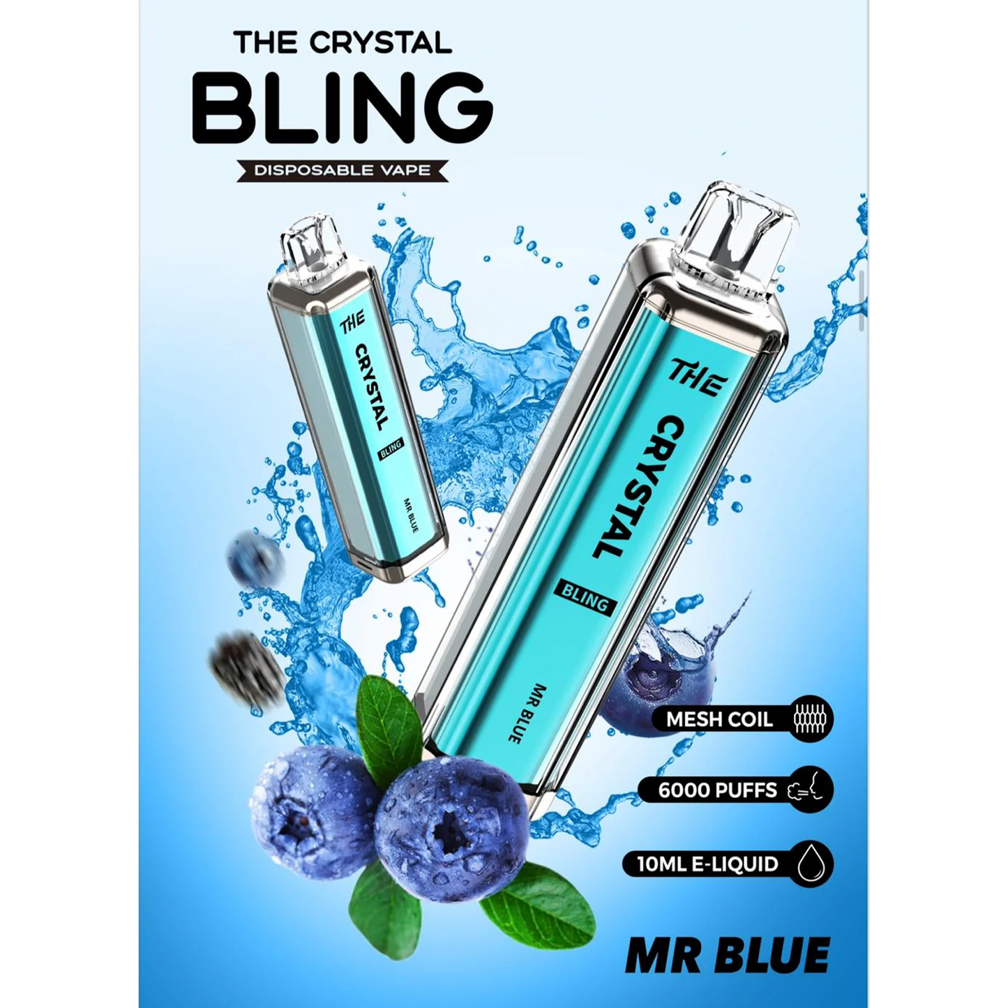 Crystal Bling 6000 Disposable Vape Pod Device Pack of 5