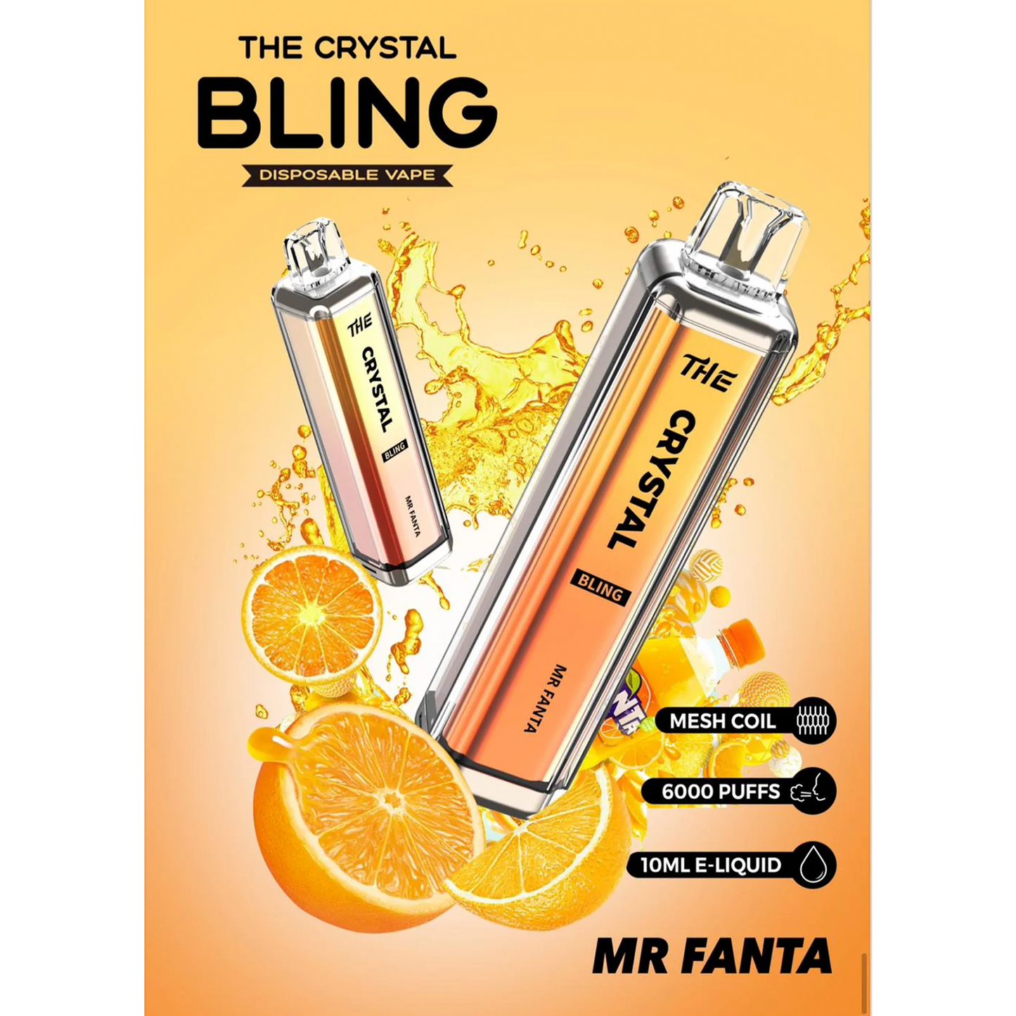 Crystal Bling 6000 Disposable Vape Pod Device Pack of 5
