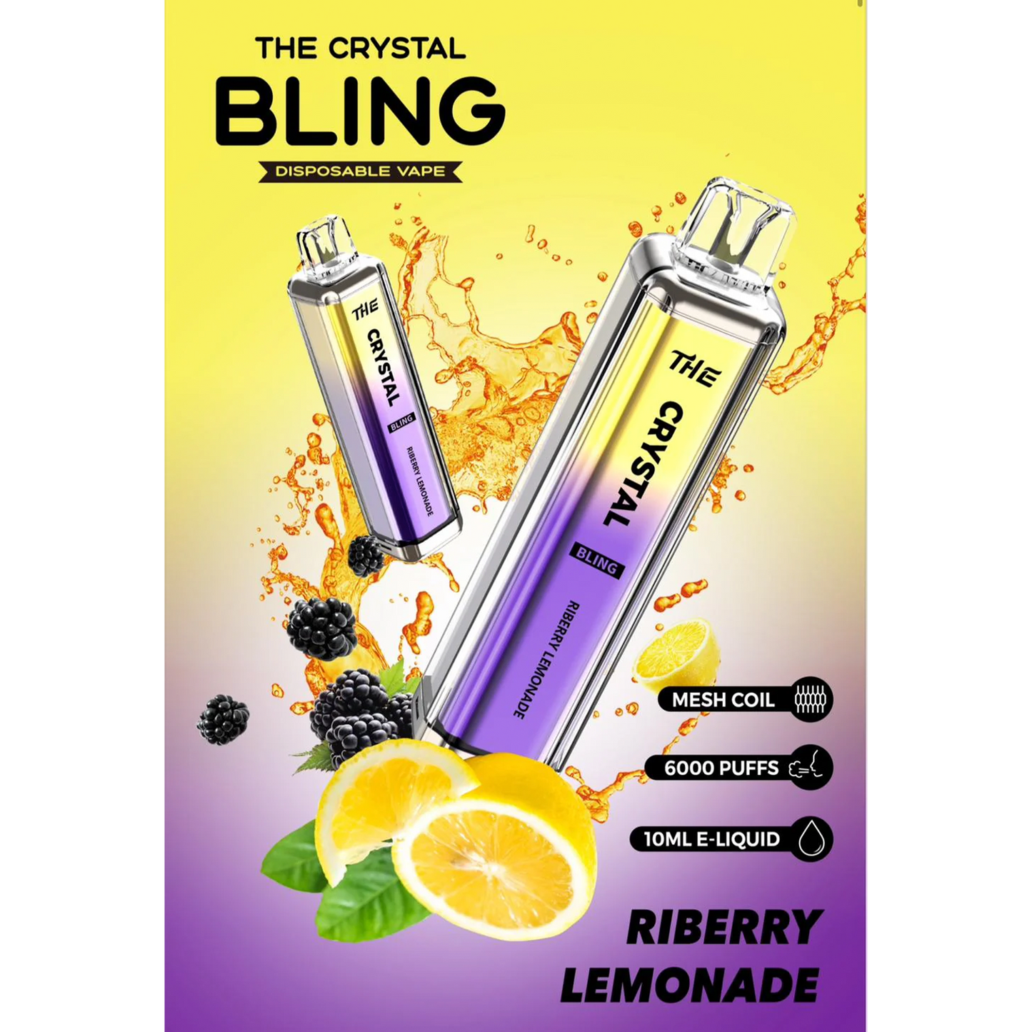 Crystal Bling 6000 Disposable Vape Pod Device Pack of 5
