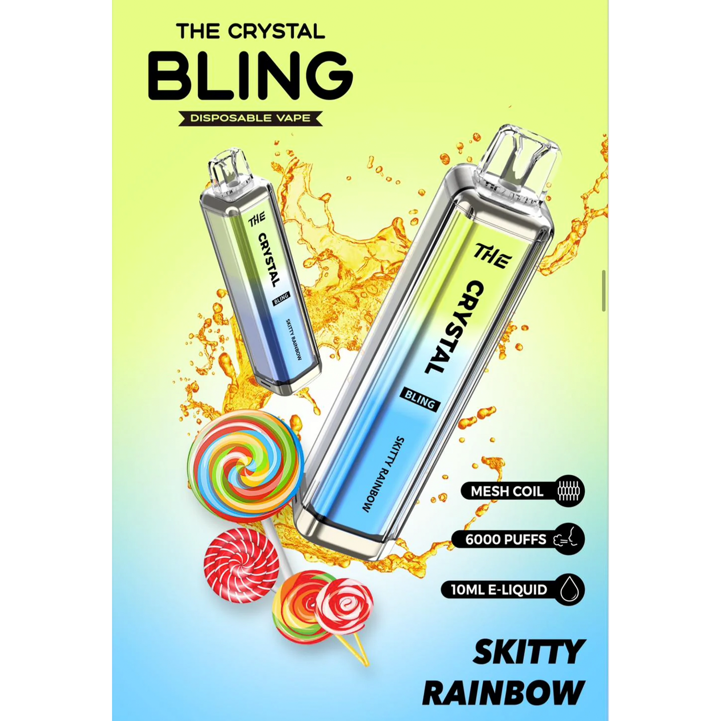 Crystal Bling 6000 Disposable Vape Pod Device Pack of 5