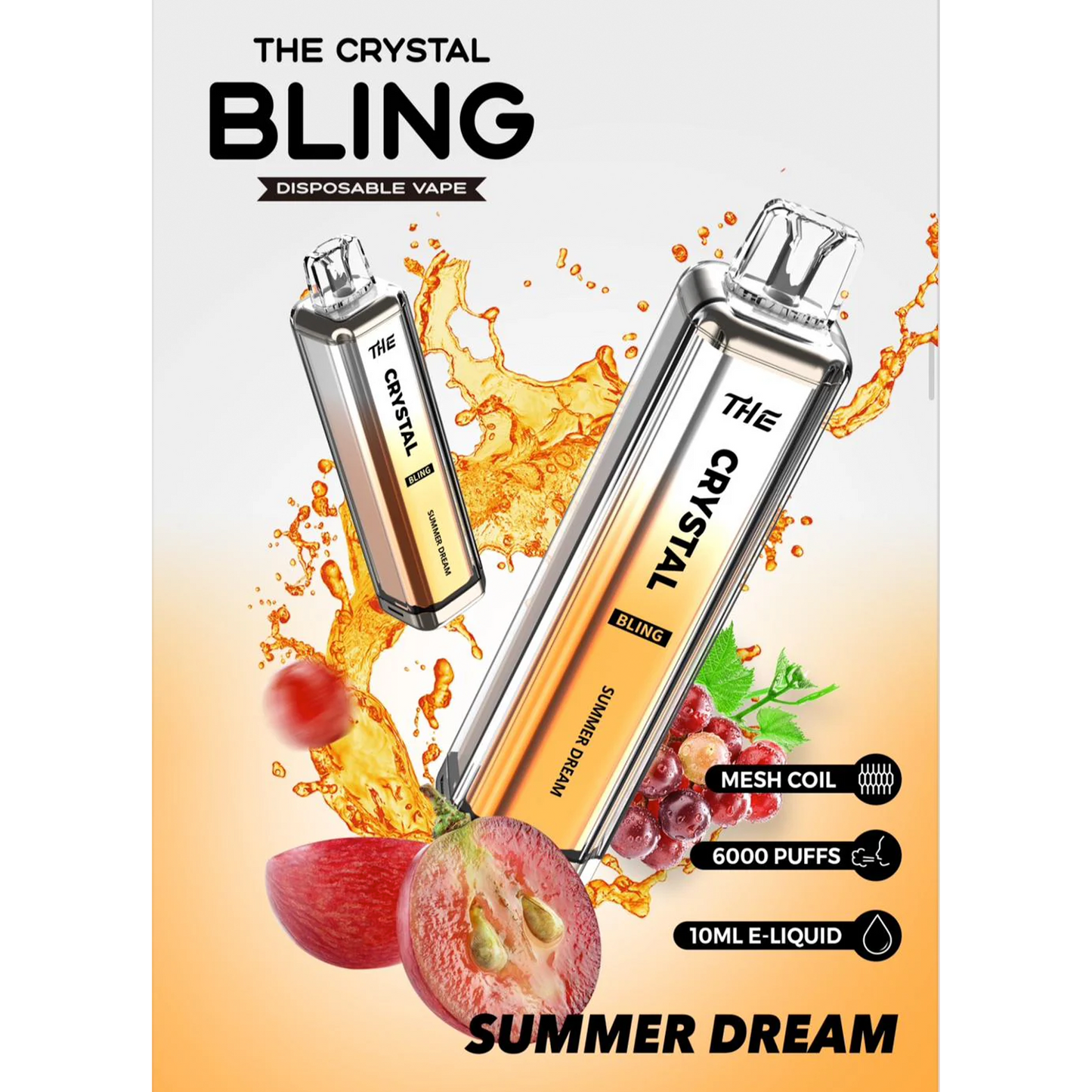 Crystal Bling 6000 Disposable Vape Pod Device Pack of 5