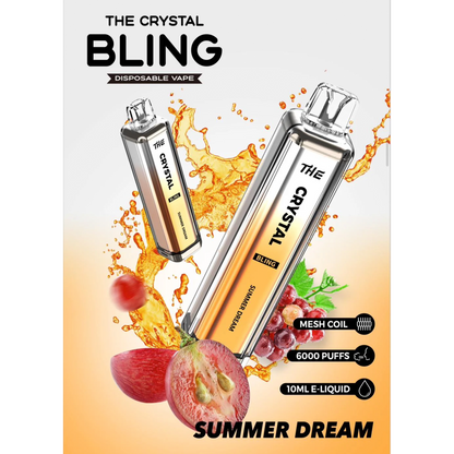 Crystal Bling 6000 Disposable Vape Pod Device Pack of 5