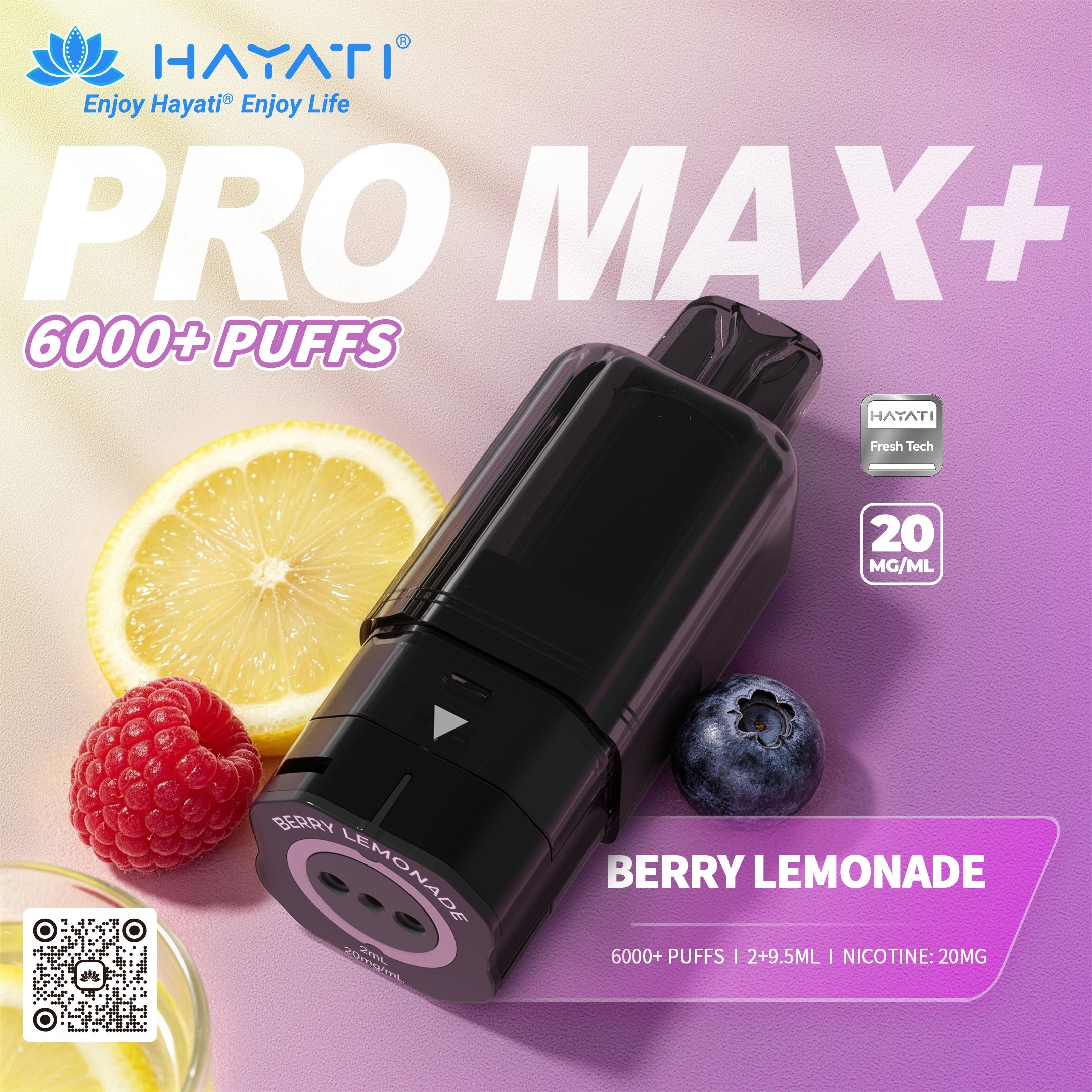 Hayati Pro Max Plus 6000 Rechargeable Replacement Pods (5-Pack)