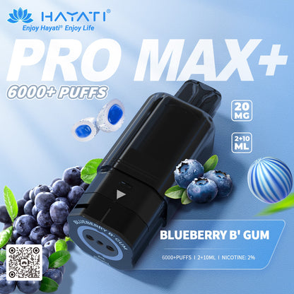 Hayati Pro Max Plus 6000 Rechargeable Replacement Pods (5-Pack)
