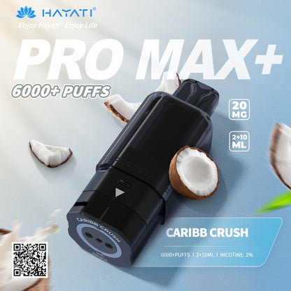 Hayati Pro Max Plus 6000 Rechargeable Replacement Pods (5-Pack)