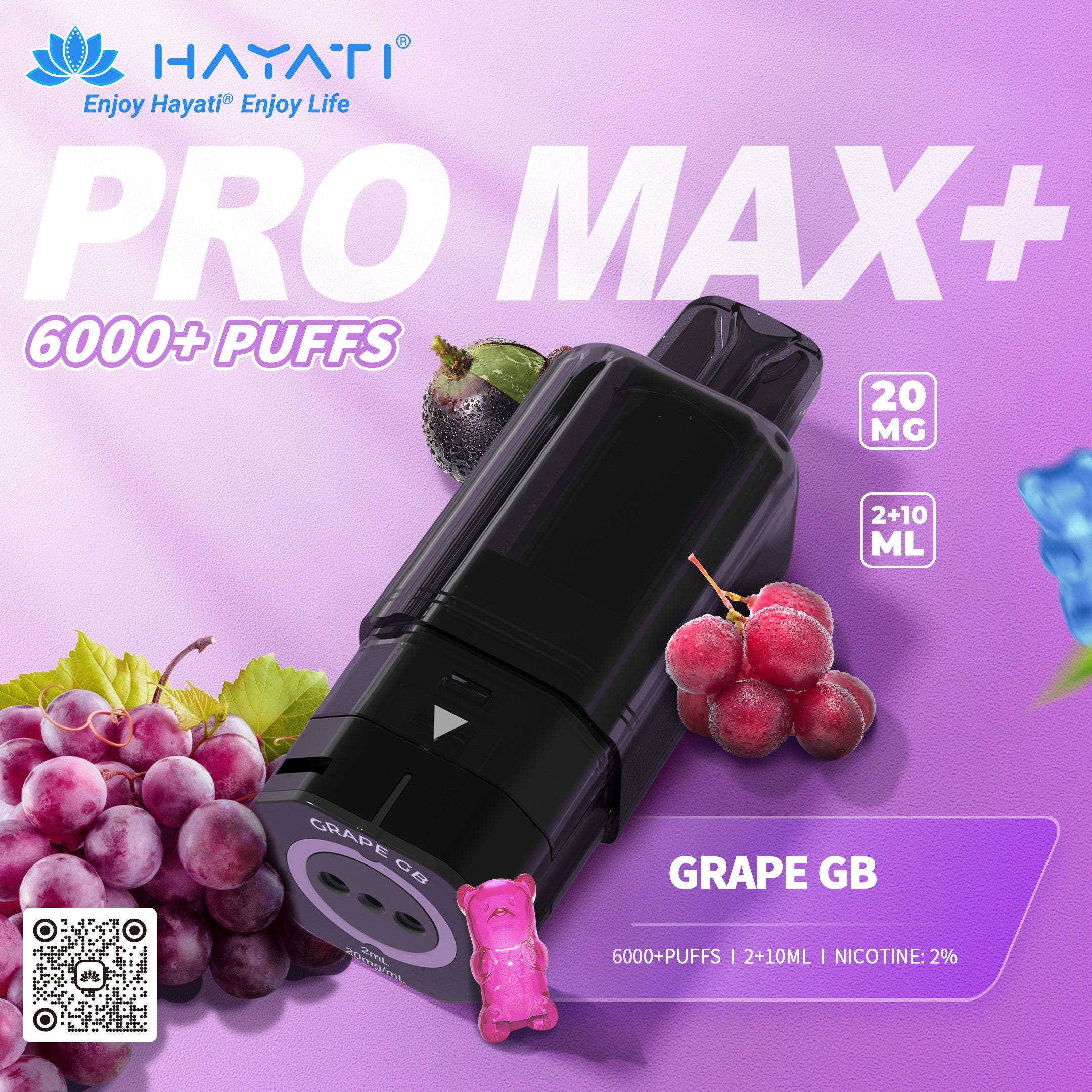 Hayati Pro Max Plus 6000 Rechargeable Replacement Pods (5-Pack)