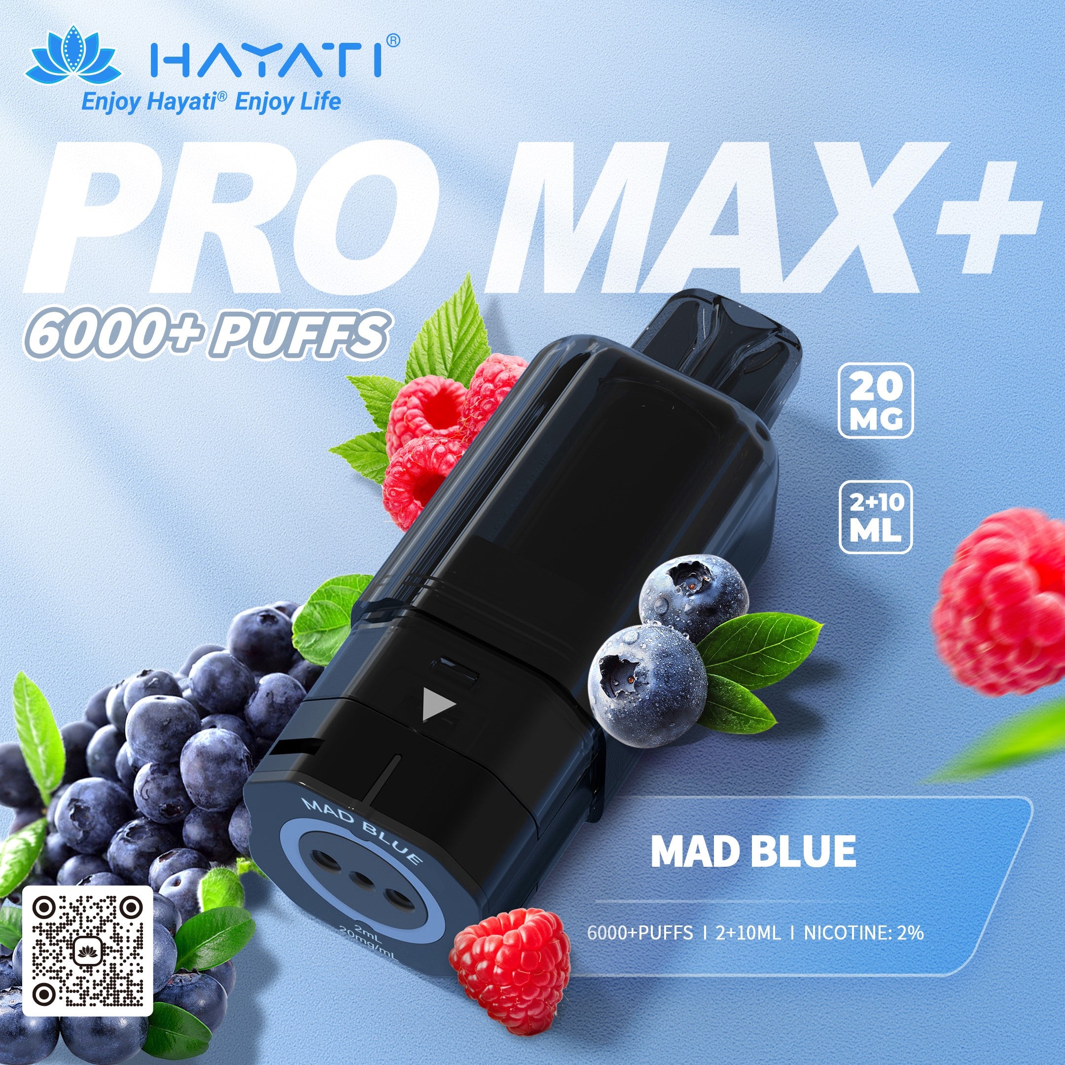 Hayati Pro Max Plus 6000 Rechargeable Replacement Pods (5-Pack)