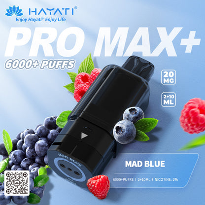 Hayati Pro Max Plus 6000 Rechargeable Replacement Pods (5-Pack)