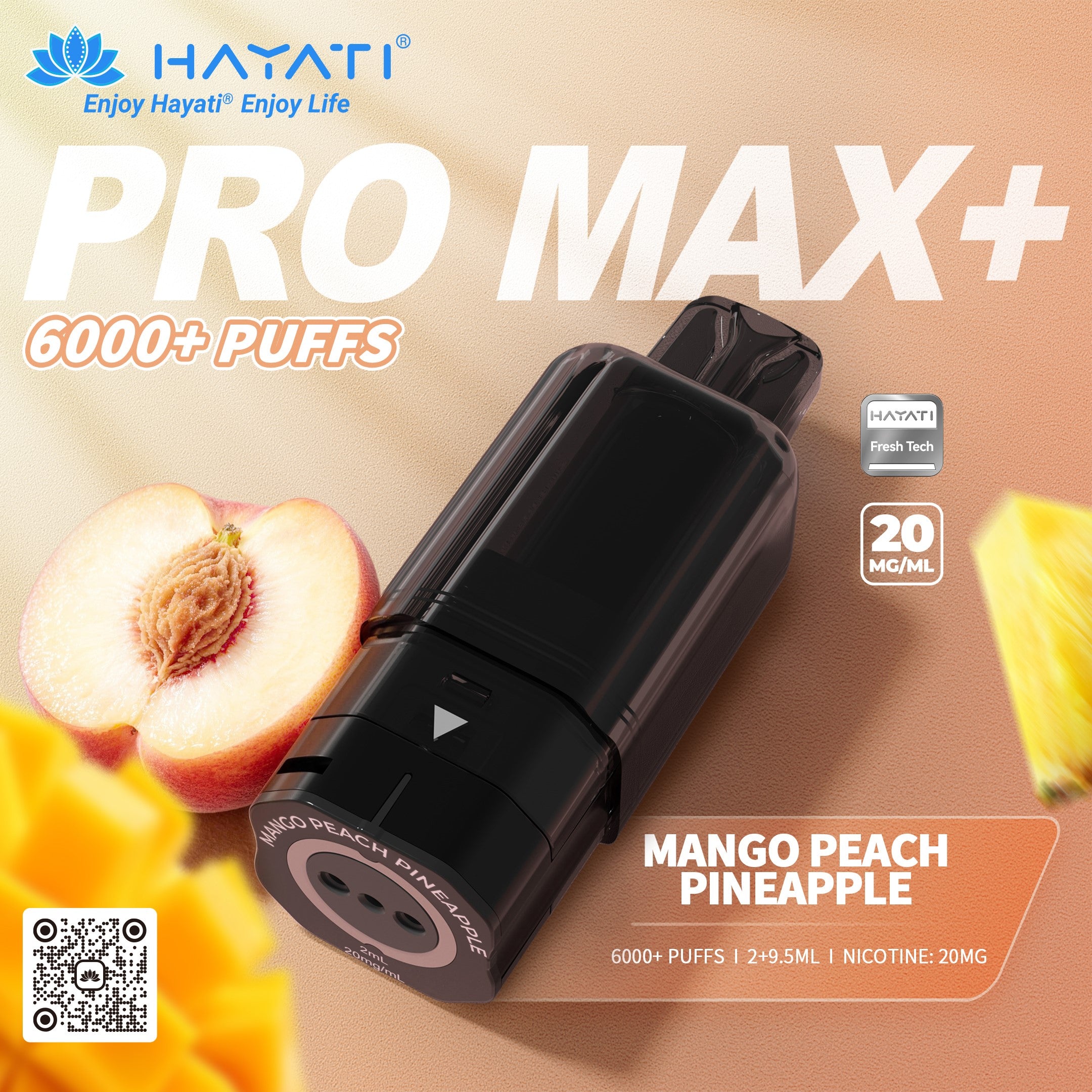 Hayati Pro Max Plus 6000 Rechargeable Replacement Pods (5-Pack)