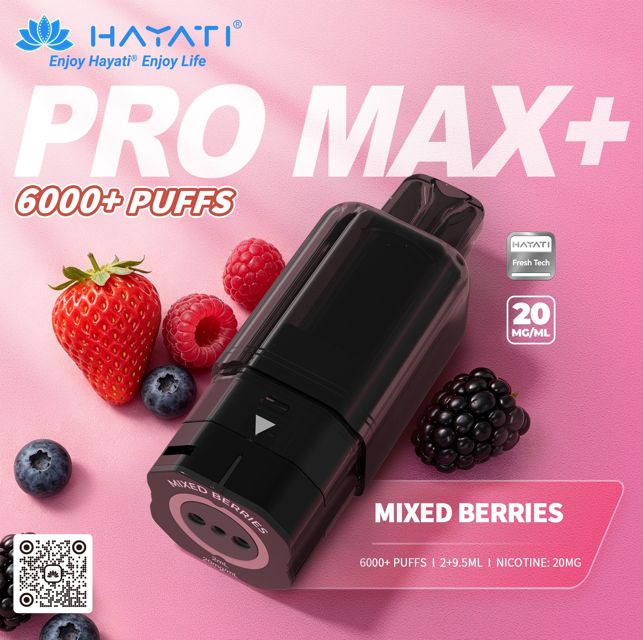 Hayati Pro Max Plus 6000 Rechargeable Replacement Pods (5-Pack)