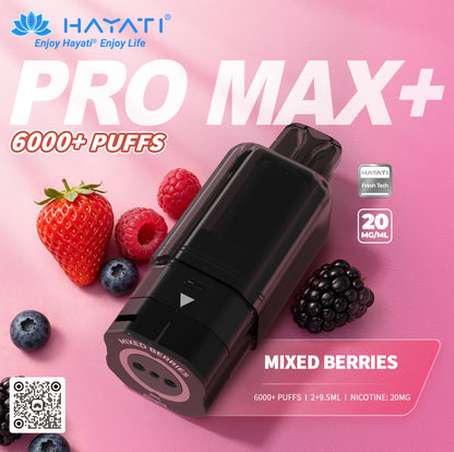 Hayati Pro Max Plus 6000 Rechargeable Replacement Pods (5-Pack)